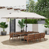 15 Feet Double-Sided Twin Patio Umbrella with Crank and Base-Beige - Gallery View 1 of 10