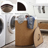 Bamboo laundry hamper with removable liner, 15-gal capacity, solid metal frame, perfect for bedrooms and laundry rooms.