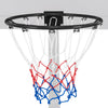 15-inch black basketball rim with all-weather net and mounting hardware, ideal for indoor or outdoor play.