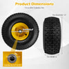 15 x 6.00-6 tubeless tire with yellow wheel, 6" width, designed for riding mowers and carts, suitable for various.