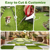 Artificial turf rug, 15 x 7 feet, low 0.75 inch pile height, easy to cut and customize for various outdoor spaces.