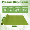 15 x 7 feet artificial turf rug with low 0.75 inch pile height, ideal for balconies, yards, and pet areas.
