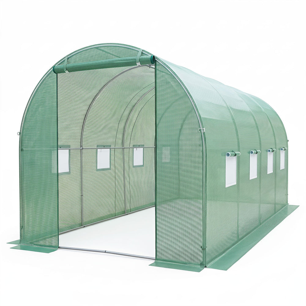 15 x 7 x 7 ft Walk-in Tunnel Greenhouse for Outdoors-Green - Gallery View 1 of 1