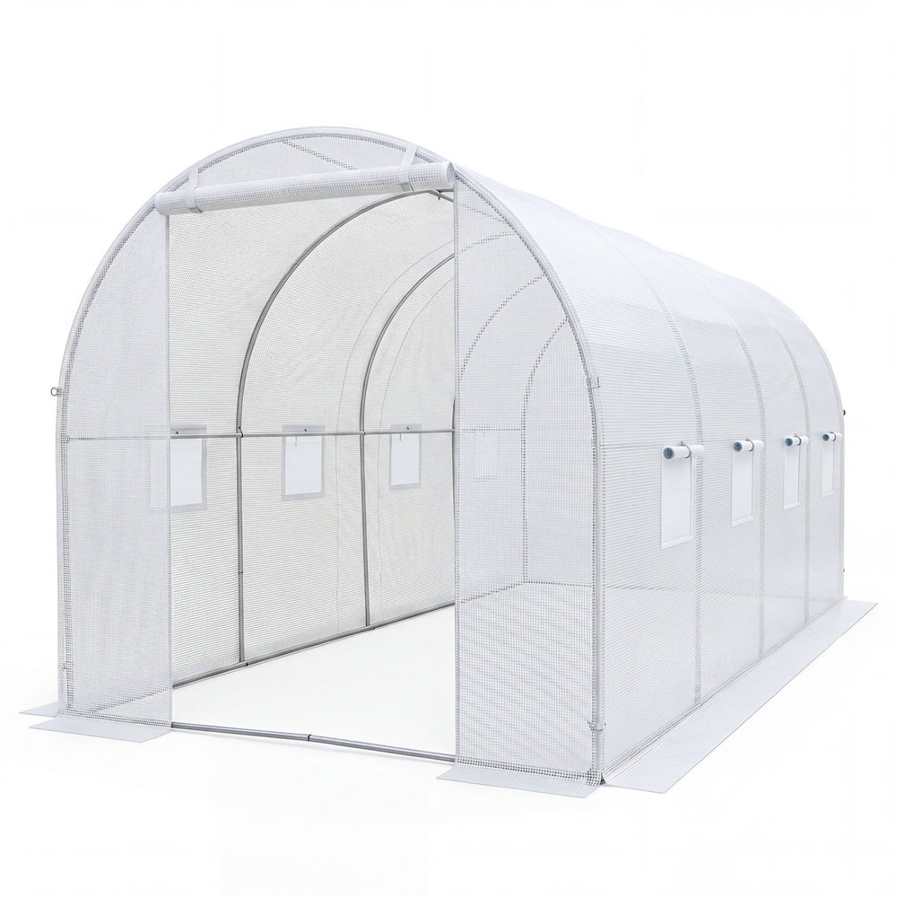 15 x 7 x 7 ft Walk-in Tunnel Greenhouse for Outdoors-White - Gallery View 1 of 1