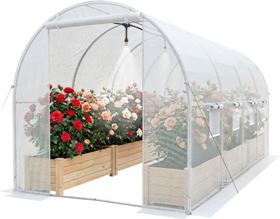 Costway 15' x 7' x 7' Walk-in Tunnel Greenhouse with Watering System 41390233 New