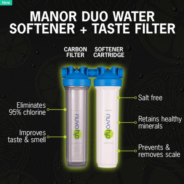 NuvoH2O 16001 Water Softener plus Taste Filter Manor Duo System Salt-Free for Homes Over 1,500 Sq. Ft. New