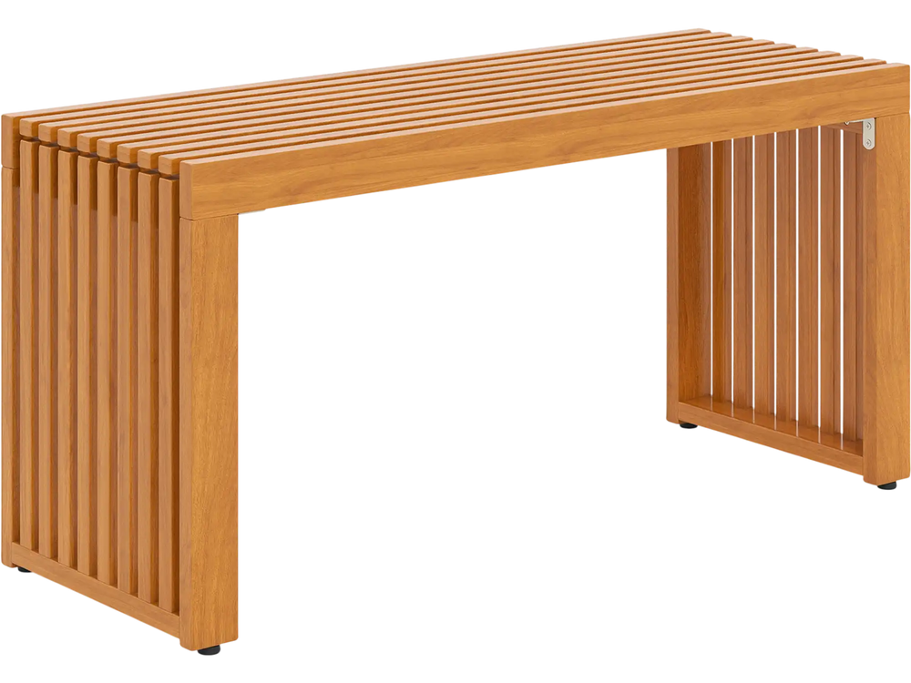 36 Inch Patio Bench All-Slat Acacia Wood Loveseat