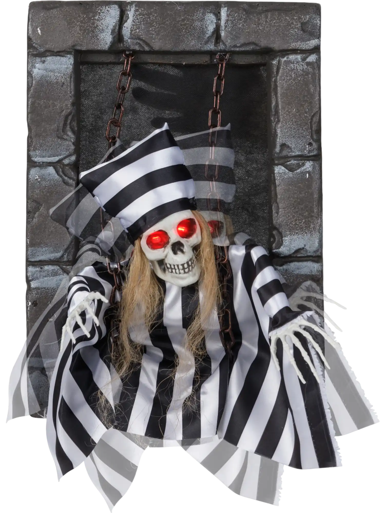 Costway Animated Hanging Skull Prisoner Halloween Decoration 18
