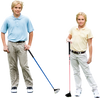 Junior #3 fairway wood golf club in pink with fiberglass shaft, designed for kids ages 11-14, featuring a rubber grip.