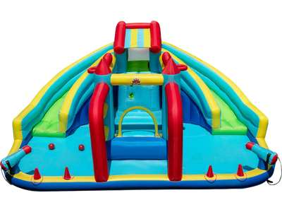 Costway Inflatable Double Water Slide Park Obstacle Course 57972829 New