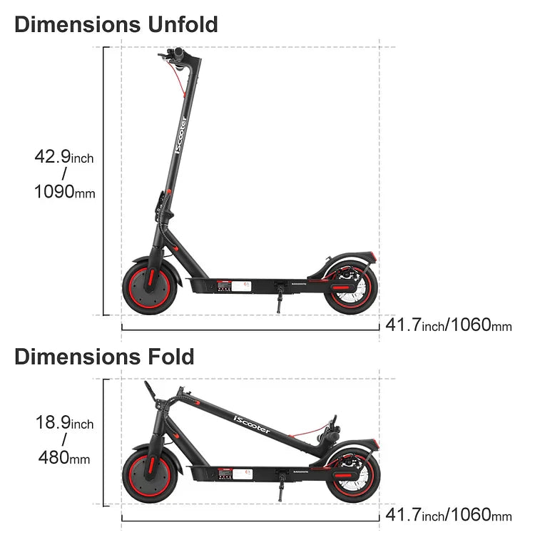 iScooter i9 Foldable Electric Scooter 18 Mile Range 19 MPH 350W with App Control New