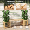 Patio wooden bench with planter made of fir wood, featuring a natural finish and sturdy design for outdoor spaces.
