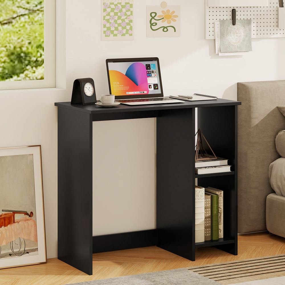 31.5 Inch  Modern Home Office Desk with 2 Compartments-Black - Gallery View 1 of 11