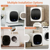 Portable clothes dryer shown in freestanding position, featuring 800W power, 1.5 cu.ft capacity, and multiple.