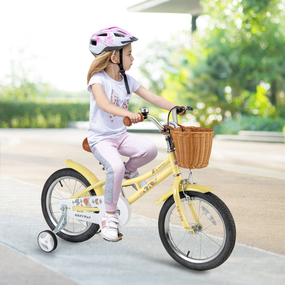 16 Inch Kids Bike Adjustable Bicycle with Reflectors and Bell for Children 4-7 Years Old-16 inches - Gallery View 1 of 10