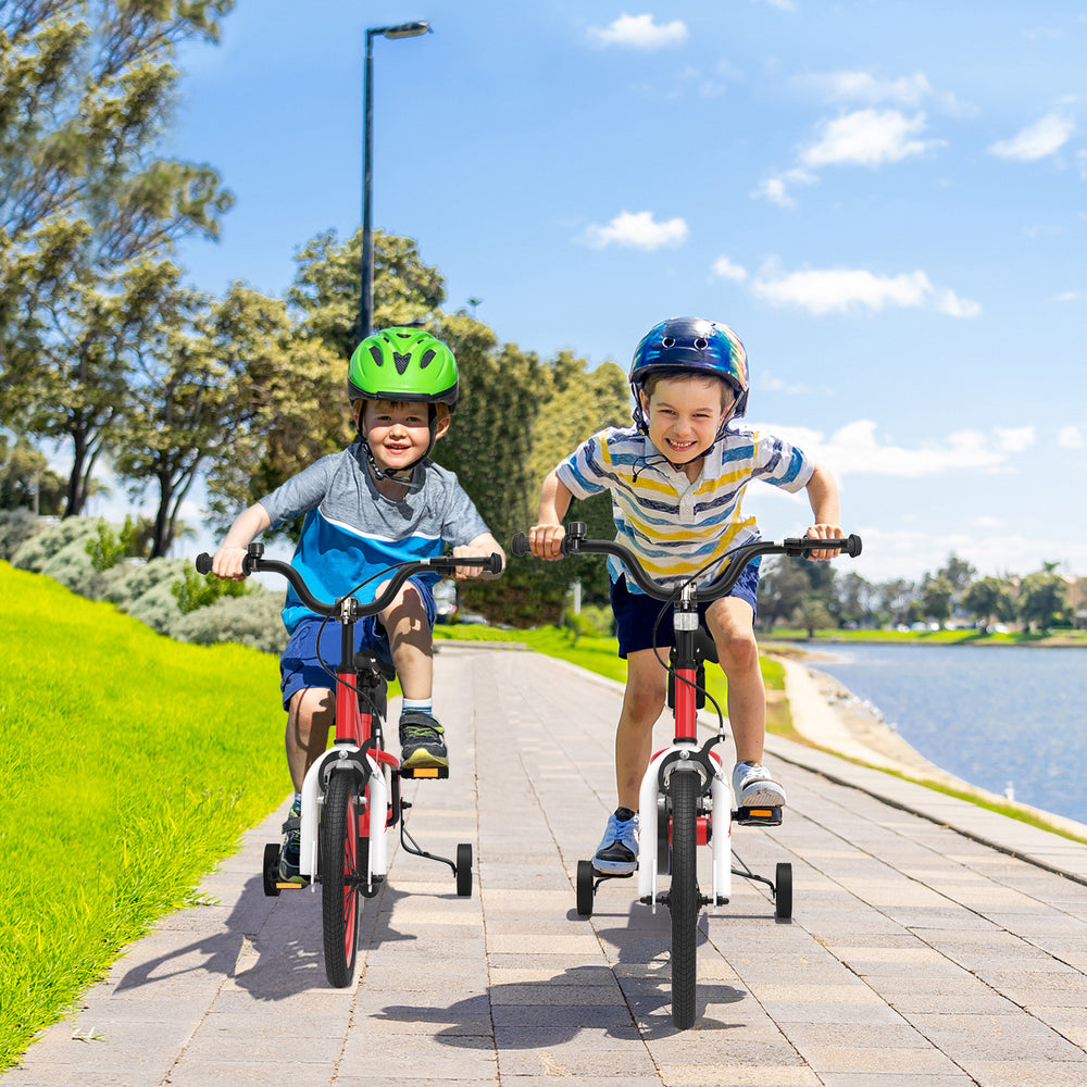 16 Inch Kids Bike with Removable Training Wheels-Red - Gallery View 1 of 8