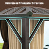 Reinforced triangular structure of the 16 x 12 FT hardtop gazebo, showcasing its sturdy aluminum frame for outdoor use.
