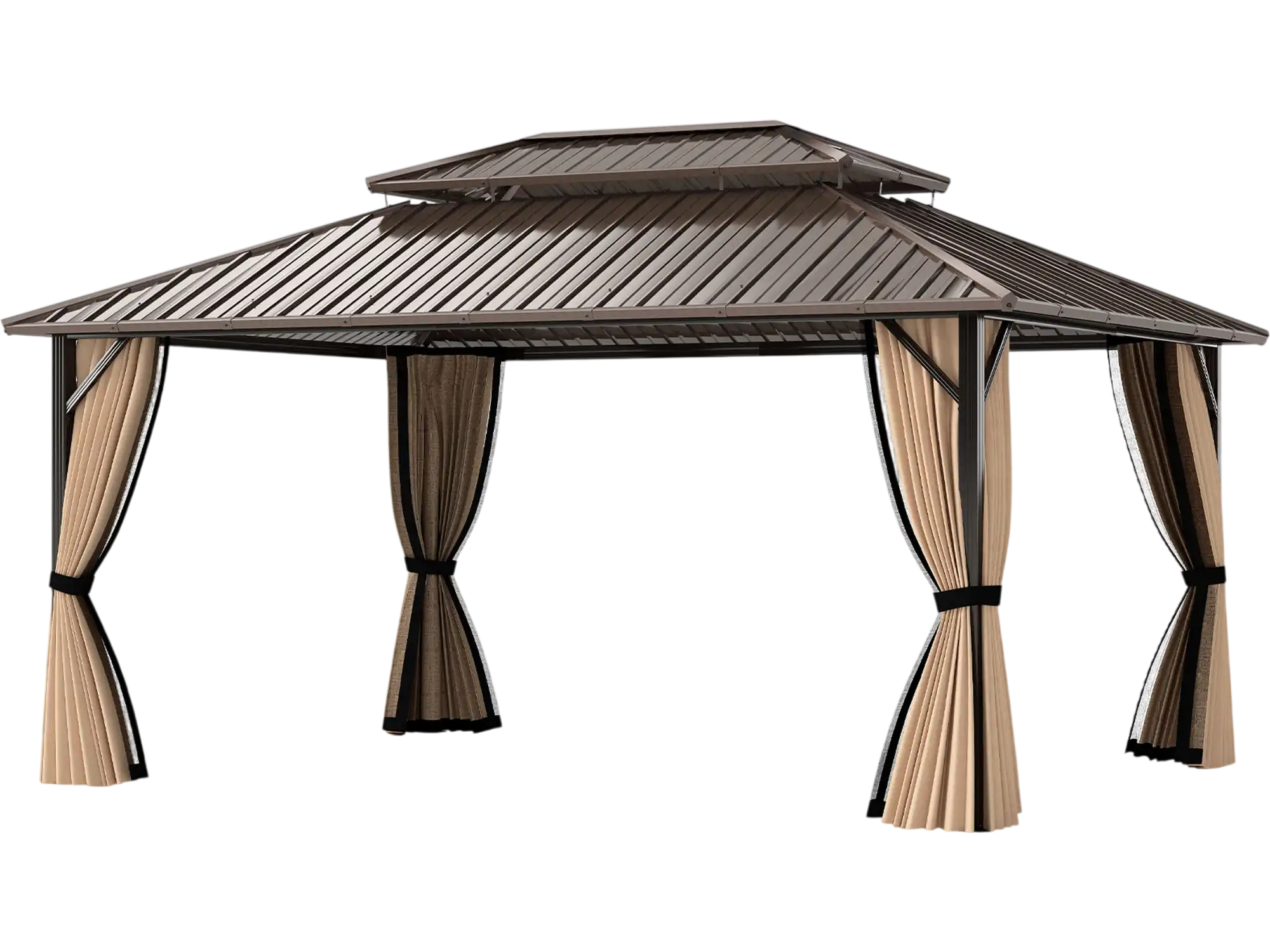 Costway 16' x 12' Hardtop Gazebo Outdoor Pergola Patio Garden Deck 296758341 New
