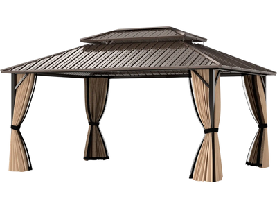 Costway 16' x 12' Hardtop Gazebo Outdoor Pergola Patio Garden Deck 296758341 New