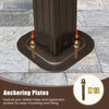 Anchoring plates with pre-drilled holes and expansion screws for easy mounting of the 16 x 12 FT gazebo on solid ground.