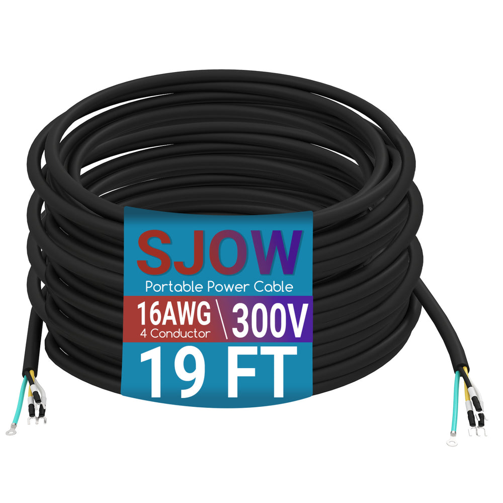 19 FT 16 AWG 4 conductor power cable with durable PVC insulation, ideal for mini split AC and HVAC wiring applications.