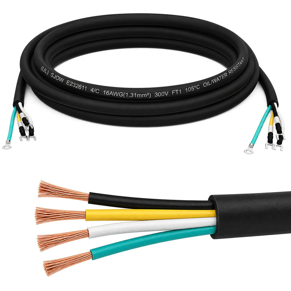 19 FT 16 AWG 4 conductor mini split AC communication wire with durable PVC insulation and color-coded inner cores.