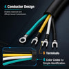 4 conductor mini split AC communication wire with color-coded cores and 8 terminals for reliable power transmission.