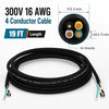 19 FT 16 AWG 4 conductor cable with oxygen-free copper for mini split AC, featuring durable PVC insulation and UL certification.
