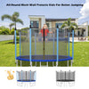 15ft trampoline safety net with adjustable straps, made of durable PE material, providing all-round protection for kids.