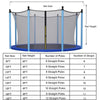 15/16 feet trampoline replacement safety net with adjustable straps, designed for 15ft and 16ft round trampolines.