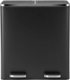 16-gallon black dual step trash can with two separate buckets for efficient garbage sorting in a modern entryway.