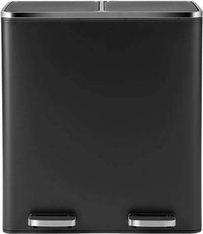 Costway 16 Gallon Dual Step Trash Can Black 83169745 New