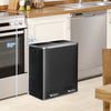 16-gallon dual step trash can in black with two separate buckets for easy garbage sorting, ideal for kitchen use.