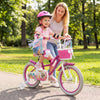 16-Inch Kids Bike Adjustable with Basket and Streamers Rose Red - Princess of the Sea Theme - Gallery View 1 of 10
