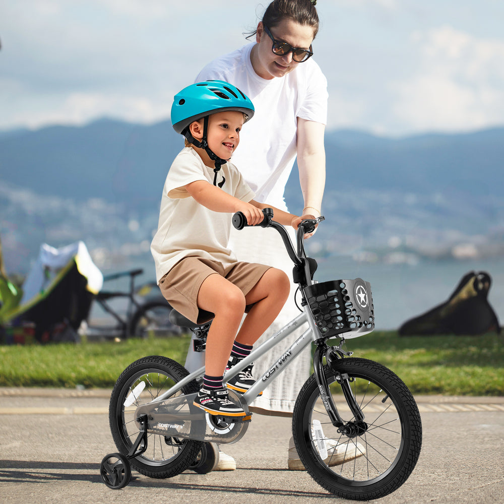 12/14/18 Inch Kids Bike Adjustable with Transparent Chain Cover for 3-8 Years Old-16 inches - Gallery View 1 of 10
