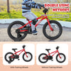 16-inch kids bike with removable training wheels, handbrake, and coaster brake for safe riding, suitable for ages 4-7.