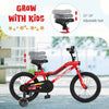 16-inch kids bike with adjustable seat, LED lights, and carbon steel frame for ages 4-7, perfect for growing children.