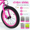 Close-up of the 16-inch kids bike tire featuring anti-slip, shock-absorbing, puncture-proof rubber for stable riding.