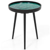 Mid-century modern coffee end table with a sea shell decorative top and sturdy mahogany wood legs, perfect for any.