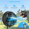 16-inch oscillating pedestal fan with 3 speed settings and mist levels, ideal for outdoor use in patios and gardens.
