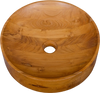 16 Inch Teak Wood Washbasin with Smooth Finish and Rounded Corners