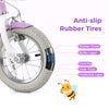Close-up of the 12-inch girls bike tire showcasing anti-slip rubber design with multiple protective layers for safety.