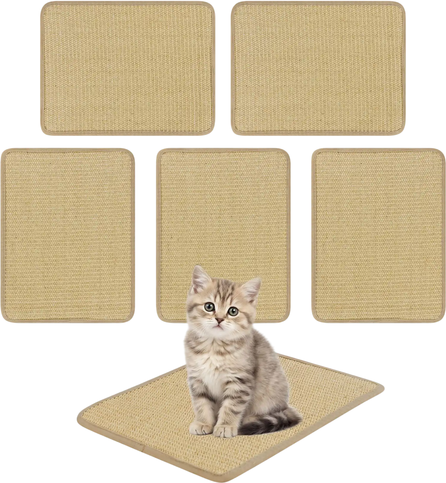 Costway 6-Piece Cat Scratcher Mat Set 16