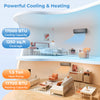 Mini split air conditioner and heater with 18000 BTU, Energy Star certified, for efficient cooling and heating in large.