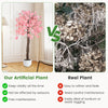 5.5 FT tall artificial cherry blossom tree with pink flowers, featuring a stable pot and realistic design for.