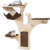 Wall-mounted cat tower with 4 layers, padded platforms, and hammock for comfortable play and relaxation.