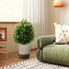 24-inch artificial cypress topiary ball tree in a decorative pot, perfect for indoor and outdoor decoration.