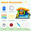 Accessory kit for the 8-in-1 inflatable bounce house, including a storage bag, repair kit, water hose, and hand pump.