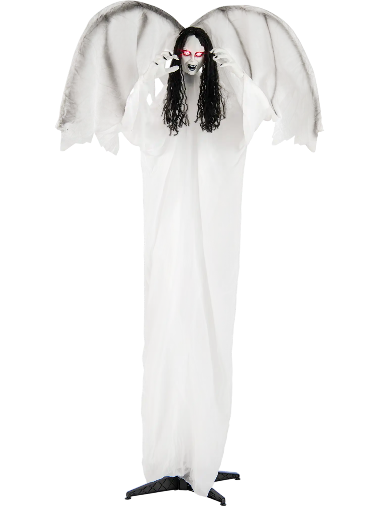 Costway 6.6' Halloween Animatronic Standing Angel Light-Up Eyes Flapping Wings 23843162 New