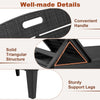 Close-up of the adjustable backrest and sturdy support legs of the black outdoor PP chaise lounge chair set.